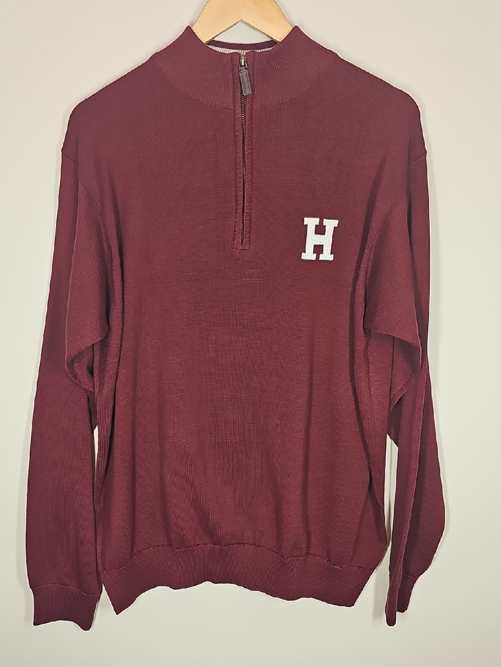 Harvard University The Coop Quarter-Zip Sweater Crimson Men's XXL Academia